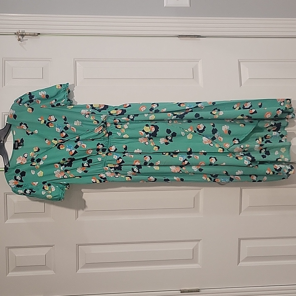 a.n.a Green Floral Midi Dress